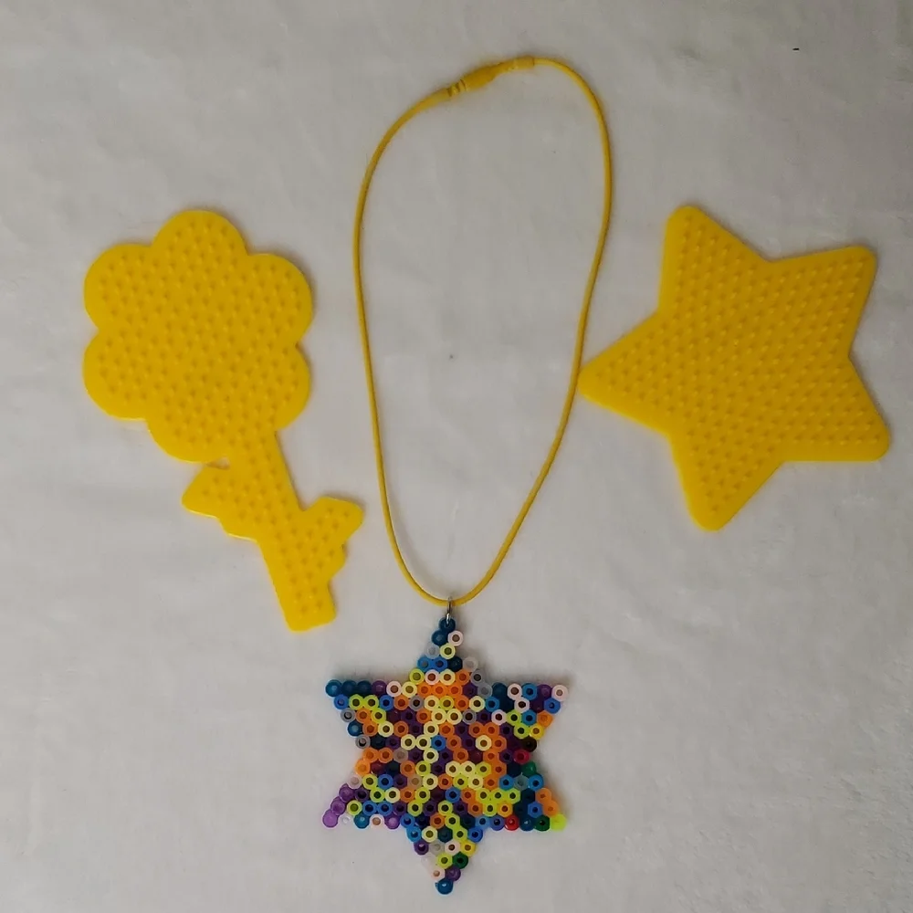 Star Necklace Perler Beads with 3 Pegboards Set Crafting